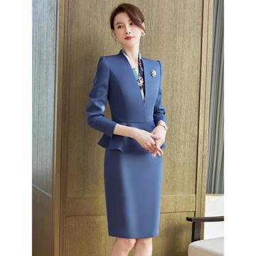 高端職業套裝女時尚氣質小西服禮儀接待正裝酒店前臺美容院工作服