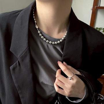 珍珠項鍊 項鍊 女生飾品 灰珍珠 銀元寶 韓版 項鍊女 簡約ins風 個性項鍊 韓國飾品 閨蜜項鍊 女生生日禮物 329