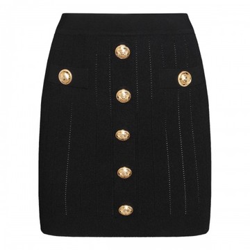 Balmain - Black Viscose Skirt 38