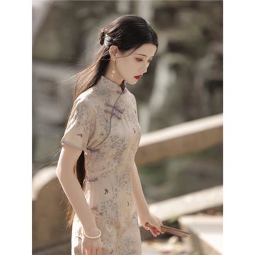 新中式改良旗袍女夏季新款2026年輕款氣質高端復古民國素雅連衣裙