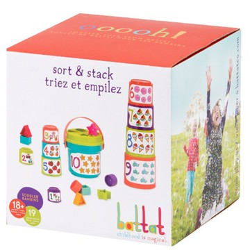 BATTAT 科育感統玩具 大口疊疊杯 18個月以上  多色  1盒