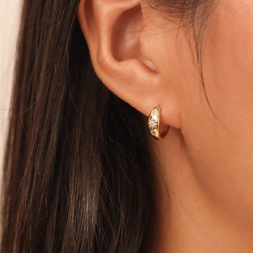 原創小眾設計s925銀八角星鑲鑽耳扣簡約百搭基礎款耳環 交換禮物