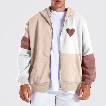 2022春季新款外穿休閑連帽粉色夾克男士外套 Men's jacket Hooded
