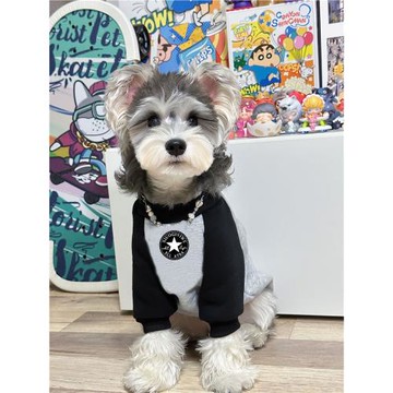 寵物貓咪狗狗春秋衣服 圓領拼色加絨加厚純棉保暖衛衣中小大型犬