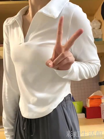 洋氣純欲風長袖T恤女新款春秋設計感打底衫修身顯瘦短款辣妹上衣