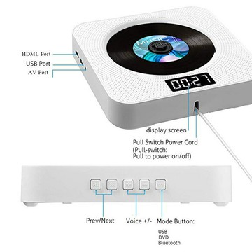 kecag壁掛式CD播放機家用dvd高清影碟機藍牙英語學習復讀CD播放器【宜家良品百貨】