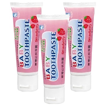 KU.KU Duckbill 酷咕鴨 草莓味幼兒牙膏  6個月以上適用  含木糖醇  50g  3條