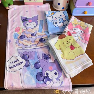 可愛卡通史迪仔庫洛米毛巾兒童吸水速干擦臉面巾家用洗臉小方巾女