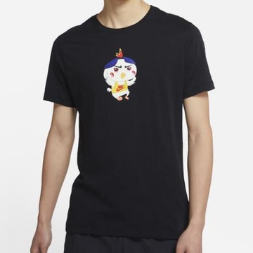 NIKE Sportswear 男裝 短袖 純棉 休閒 拉麵 火焰小雞 印花 黑【運動世界】DD1323-010