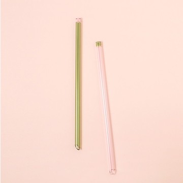 好玻 GOODGLAS | 雙色吸管單入組-粉&綠/直身款