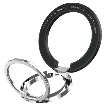 HONG JIN 宏晉 金屬磁吸雙環支架  金屬黑  1個