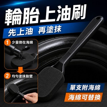 台灣現貨長柄輪胎上油刷 弧面海綿輪胎油塗抹刷 可拆換海綿 汽車美容洗車工具 超順手 diy神器 洗車必備