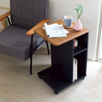 EASY HOME 克拉瑪收納活動便利桌 附輪子 45 x 40.4 x 68.2cm  胡桃色 + 黑色  1個  45cm