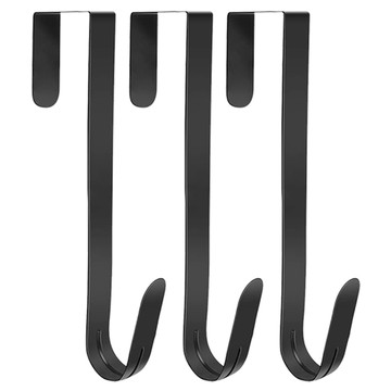 AHOYE 鐵藝雙掛門後掛勾 3件組 無痕掛勾  黑色  1組
