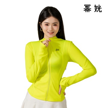 【MG 冪姯】光波防曬修身瑜珈拉鍊外套 ★黃光 UPF100+抗UV含膠原+精油涼感光波防曬機能布