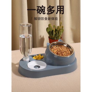 貓碗雙碗自動飲水狗碗貓盆食盆泰迪飯盆寵物喝水狗狗陶瓷貓咪用品