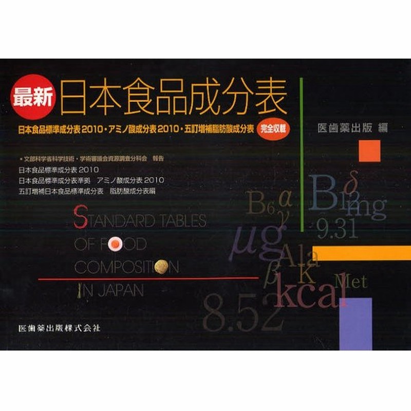 最新日本食品成分表 日本食品標準成分表2010 アミノ酸成分表2010 五訂増補脂肪酸成分表完全収載 通販 Lineポイント最大0 5 Get Lineショッピング