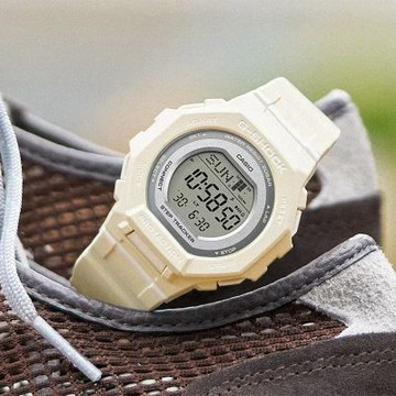 CASIO 卡西歐 G-SHOCK 計步藍牙手錶 運動風女錶 夏日煥新提案 送禮推薦-米白 GMD-B300-7