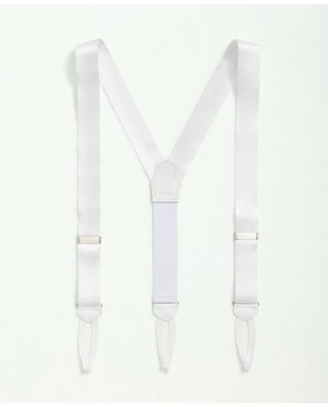 Brooks Brothers Men's Solid Suspenders Shoes | White