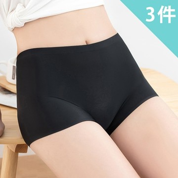 【enac 依奈川】冰絲無痕中腰四角安全褲/無痕內褲/女內褲 (超值3件組-隨機)