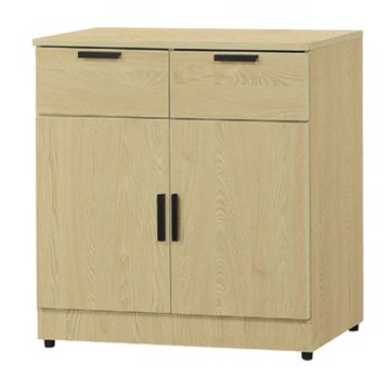 文創集 卡瑪2.7尺二門二抽低餐櫃-81x40x82-cm免組