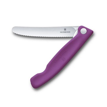 VICTORINOX 瑞士維氏 折疊式番茄刀(鋸齒11cm) 紫 6.7835.FC1