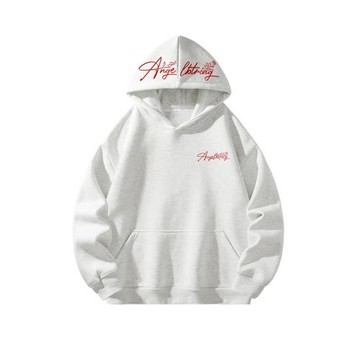 美式創意手寫簽名玫瑰花卉字母印花長袖連帽衛衣 男女秋冬加絨