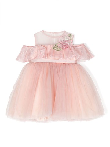 SPERANZA - floral-detail sleeveless tulle dress - kids - Cotton - 24 mth - Pink