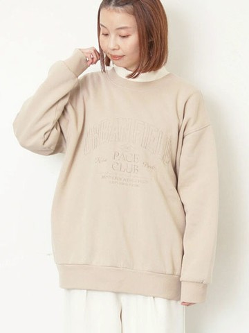 學院風標誌刺繡內刷毛圓領衛衣(0F001488210) - Samansa Mos2