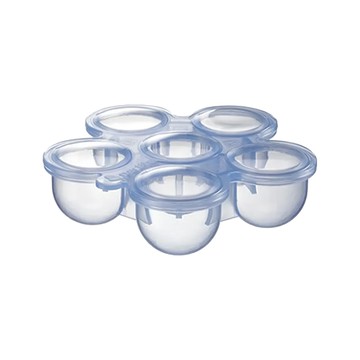 partita 帕緹塔 全矽膠花朵6格輔食盒 製冰盒  藍色  17*17*5.3cm  1個