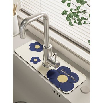 廚房水龍頭吸水墊浴室洗手臺面瀝水墊硅藻泥可擦免洗防霉速干墊子