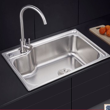 廚房洗菜盆 水槽盆 單槽 雙槽 廚房洗菜盆 SUS304不銹鋼水槽 水池單盆 大號洗碗盤拉絲加厚洗滌盆 免運 開立發票 全館折扣 工廠直銷 售後保障 y5522