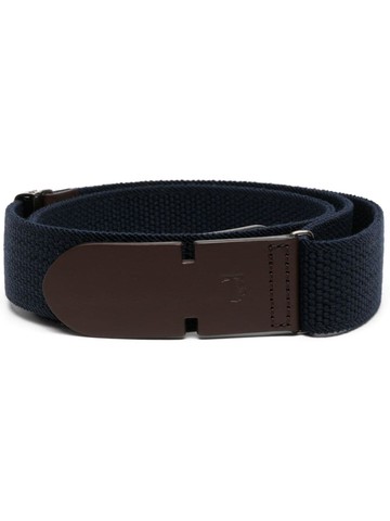 Tod's - Greca pebbled-texture belt - men - Leather/Fabric - 80 - Blue