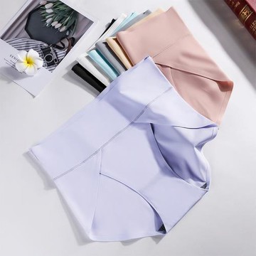 新款女冰絲內褲無痕腰石墨烯內襠收腹提臀大碼夏季女士三角褲頭