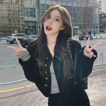 外套 INS韓系黑色小香風外套夾克短版外套女生春秋穿搭休閒薄外套大碼女裝 10829