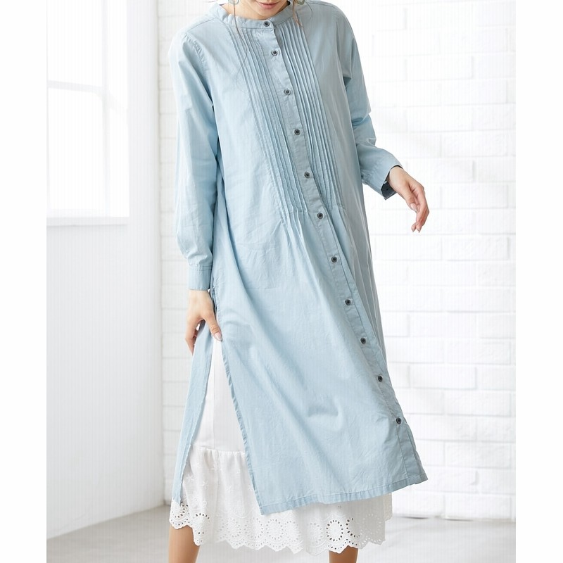 大きいサイズ 羽織にもなる綿ローンピンタックワンピース Otonasmile スマイルランド ワンピース Plus Size Dress 通販 Lineポイント最大get Lineショッピング