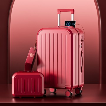 行李箱 旅行箱 拉桿箱 輕便萬向輪 出國學生登機箱結婚行李箱陪嫁紅色旅行箱新娘拉桿箱24寸嫁妝箱女婚禮密碼箱一對
