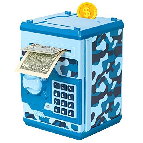 ATM Piggy Bank 男の子女の子用、Vcertcpl ミニ ATM コイン バンク パスワード付き貯金箱、キッズセーフマネージャー 大人用