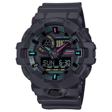 CASIO 卡西歐 G-SHOCK 電競 虛擬世界 強悍螢光 人氣雙顯錶 GA-700MF-1ADR  黑色