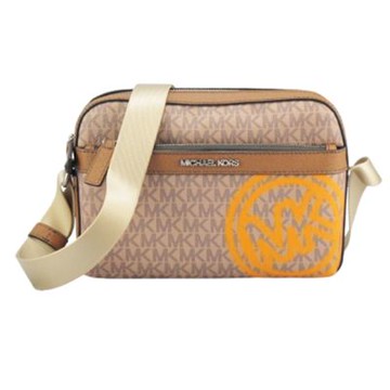 MICHAEL KORS COOPER新圖騰LOGO帥氣斜背包(咖啡)