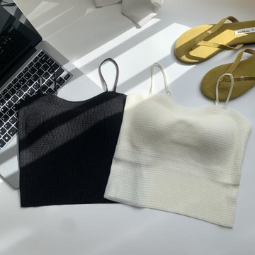 春夏款冰絲無痕吊帶背心女內搭打底外穿美背防走光一體抹胸上衣潮