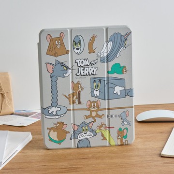湯姆貓與傑利鼠奇趣百變亂花強悍磁吸iPad三折保護殼