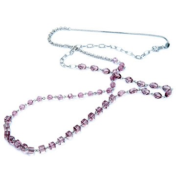 ESPRIT 奢華晶燦 百變造型長鏈(粉紫)