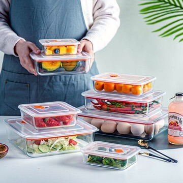帶蓋保鮮盒玻璃碗上班族學生加熱飯盒冰箱微波爐專用密封盒便當盒