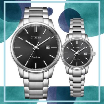 CITIZEN 星辰 光動能 簡約百搭大三針 情人對錶 聖誕節 禮物-BM6978-93E+EW2318-90E