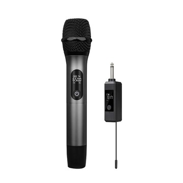 跨境UHF無線麥克風一拖二戶外舞臺音響家用直播聲卡唱歌金屬話筒【Snowbelle優選】