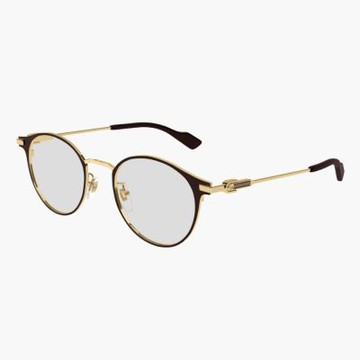 【GUCCI 古馳】圓形金屬光學眼鏡(GG1739OK-002)
