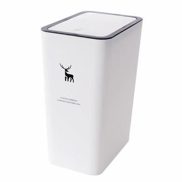 哩哩摳摳 lilikoko 北歐風垃圾桶 簡約設計 易清潔 多場景適用  25.5 x 17.5 x 34.5cm  白鹿款 白色