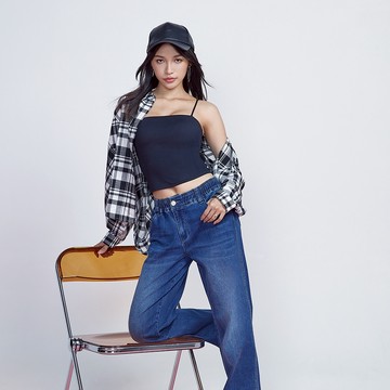 VICTORIA短版格子寬襯衫V15086-88