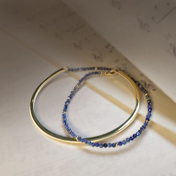 青金石 316醫療鋼手鍊手環/天然寶石 不鏽鋼手環 抗敏 輕奢